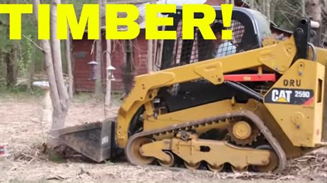 clearing trees with a skid steer|how to remove trees from fence.